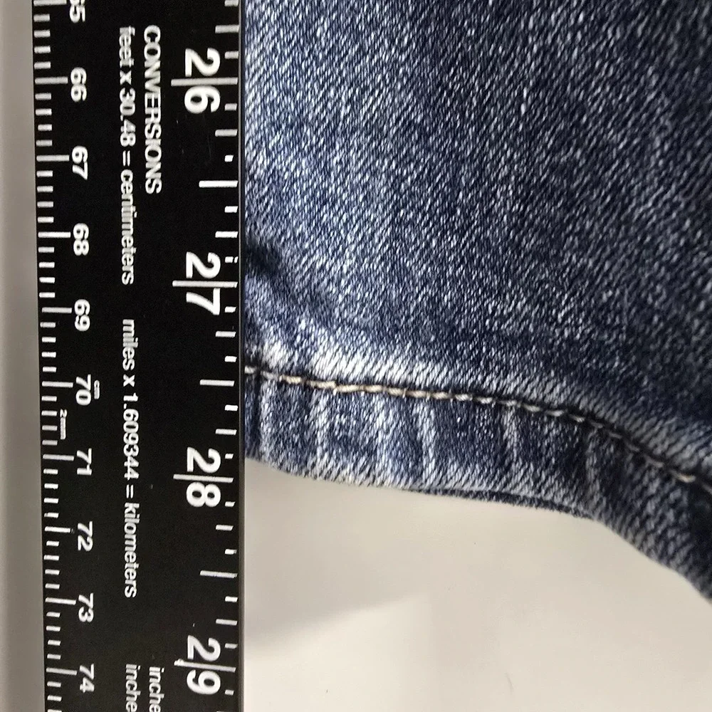 Wrangler Rock 47 Slim Straight Jeans Mens 31x28 Blue Stretch Western Cowboy